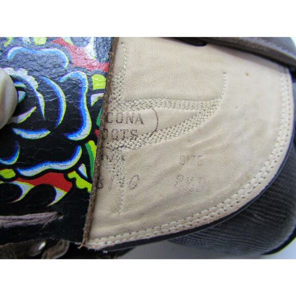 NOCONA Mens Size 8.5 D Dark Brown Leather Lizard Skin Fold Over Cowboy Boots